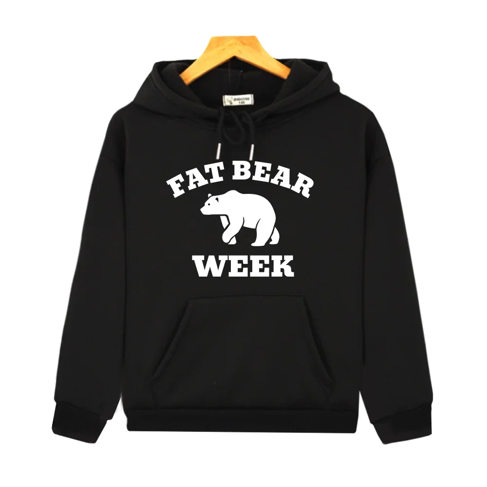 Фото Толстовки с милым принтом Fat Bear Week, уличная одежда, одежда для мальчиков и девочек, кавайные детские пуловеры с графическим принтом, толстовка с длинными рукавами №1