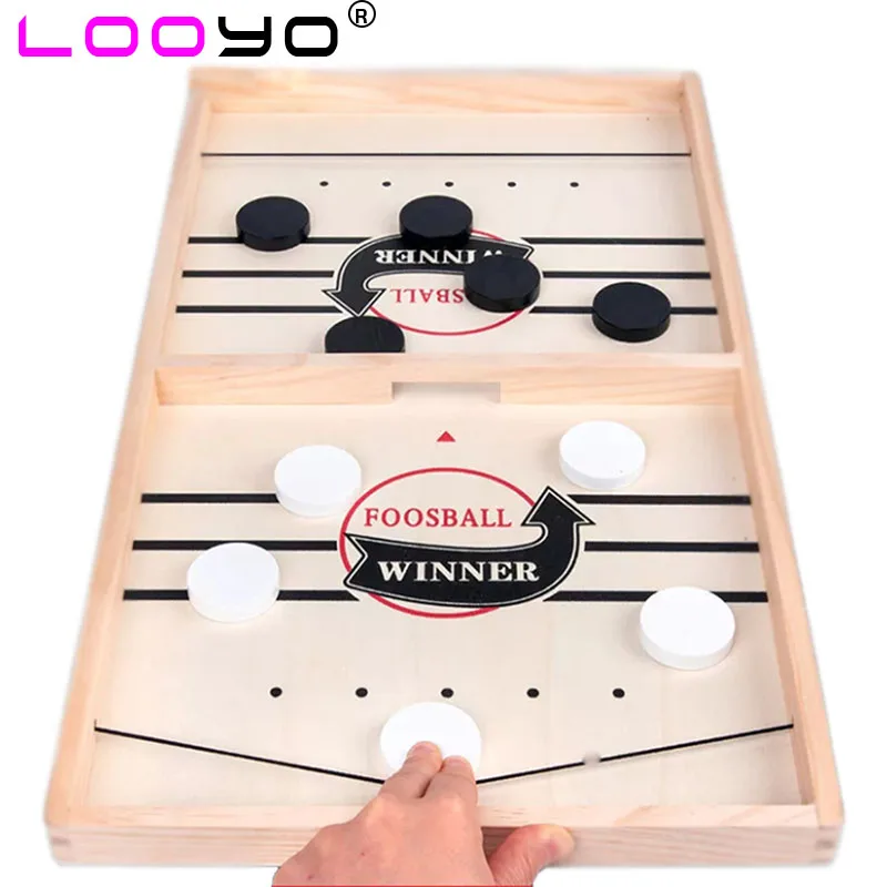 Fast Sling Puck Game Paced Wooden Table Hockey Winner Games Interactive Chess Toys For Adult Children Desktop Battle Board Game