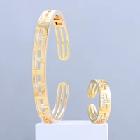 soramoore luxury diy trend movable cz bangle ring set fashion jewelry sets for women wedding engagement brincos para as mulheres