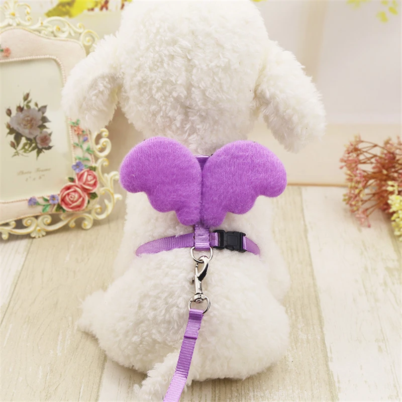 

2018 new arrival cute dog collar pet dog necklace for small dog angel wings traction pet supplies puppy dog accessories