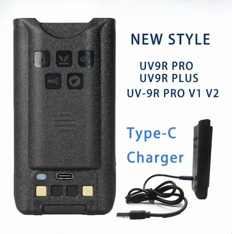 Фото [BL-9] для Baofeng UV-9R Pro 7.4V 8Ah UV9R Plus, увеличенная емкость батареи, зарядка через Type-C для рации GMRS-9R UV-9G. №2
