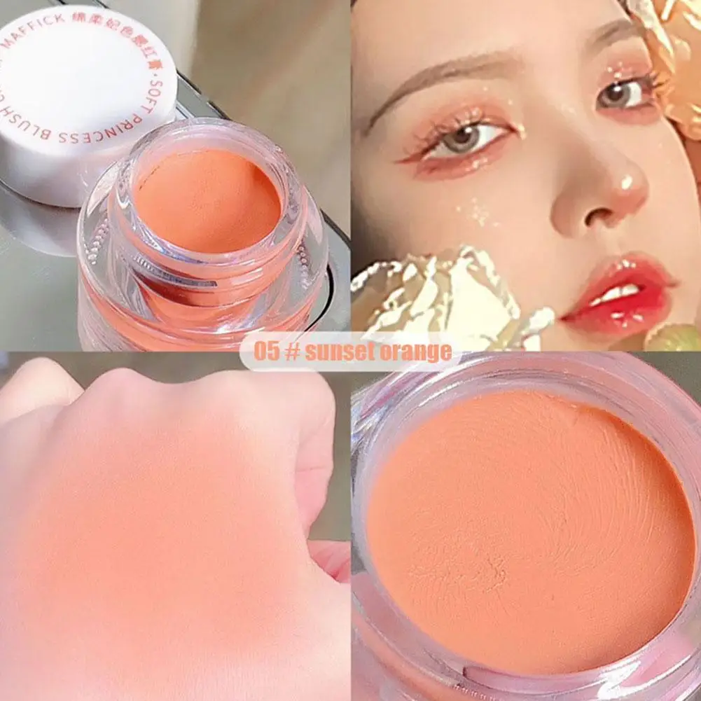 

1PC Blush Mud Velvet Matte Blusher Face Pigment Lasting Beauty Natural Rouge Cream Tint Orange Peach Blusher Cosmetics