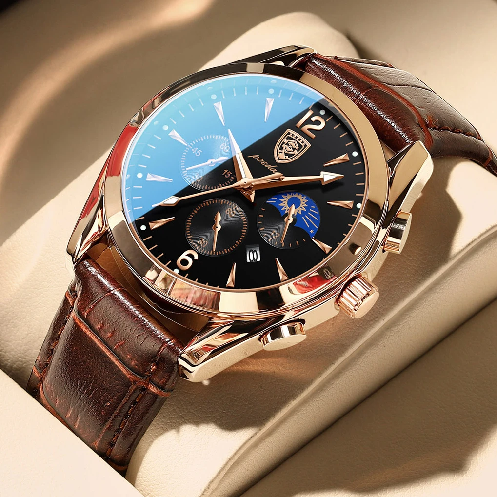 

2023 Fashion Leather Mens Watches Casual Sports Top Brand Luxury Quartz Clock Male Luminous Date Wristwatch Relogio Masculino