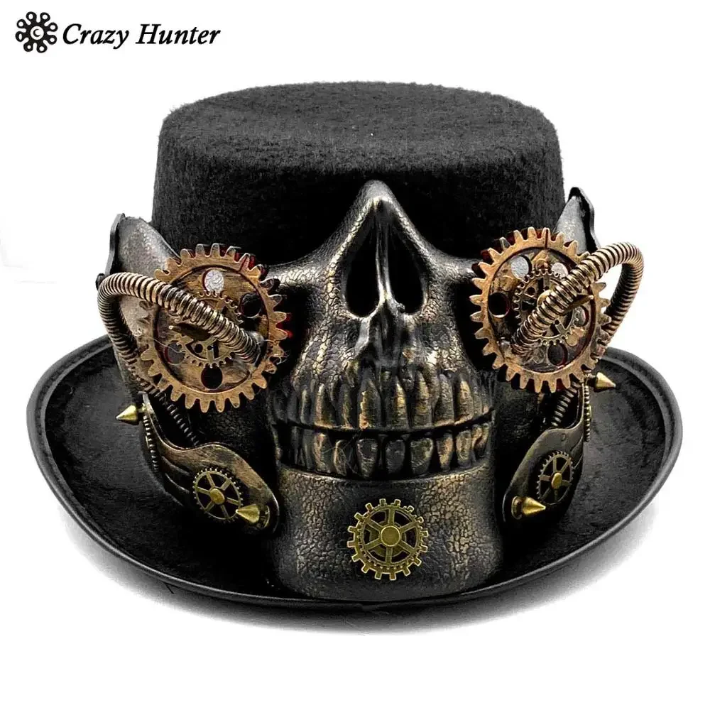 Мужская шляпа скелета в стиле стимпанк готический череп снаряжение для
