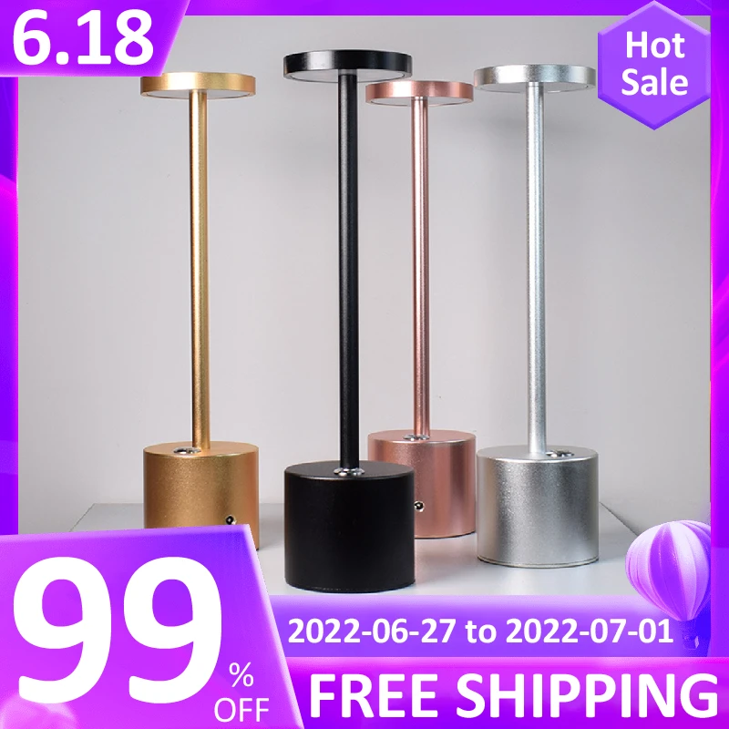 Простая Светодиодная настольная лампа в скандинавском стиле перезаряжаемая