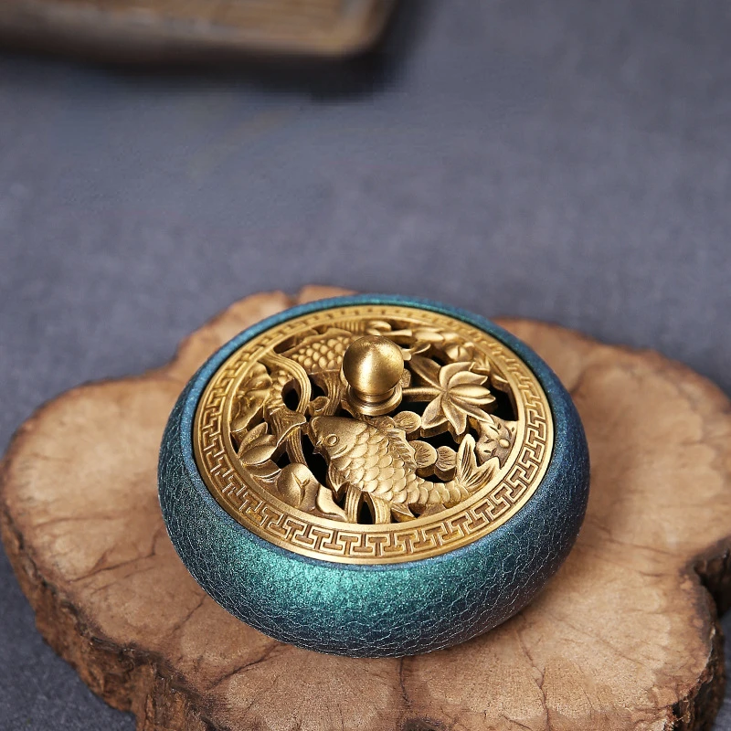 

Латунная горелка с ладаном домашнее комнатное агаровое дерево и горелка для благовоний, украшение из сандалового дерева, катушка для благовоний для чайной церемонии