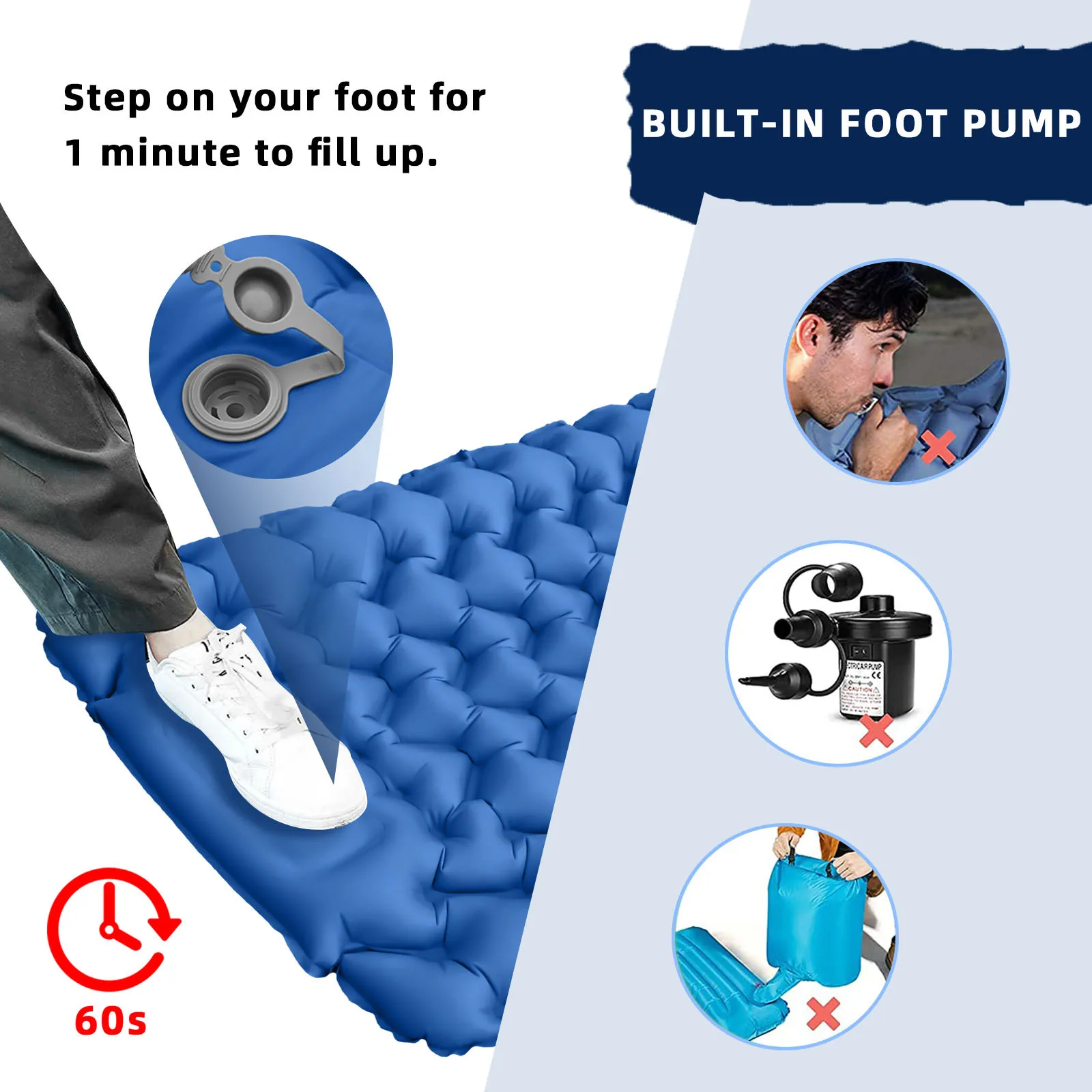 Надувная подушка для сна на открытом воздухе с подушками раньше переноски