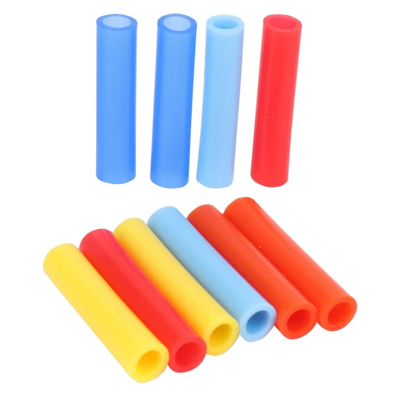 

10Pcs Assorted Colors Reusable Silicone Straws Tips Covers For 0.24Inch 6Mm Stainless Steel Drinking Straw