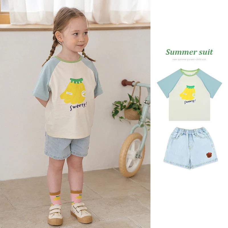 

Korean Kids Clothes Girls Boys T Shirt Shorts Suit For 2022 Summer Tee Shirts Shorts Suit Children's Clothings For Teenagers