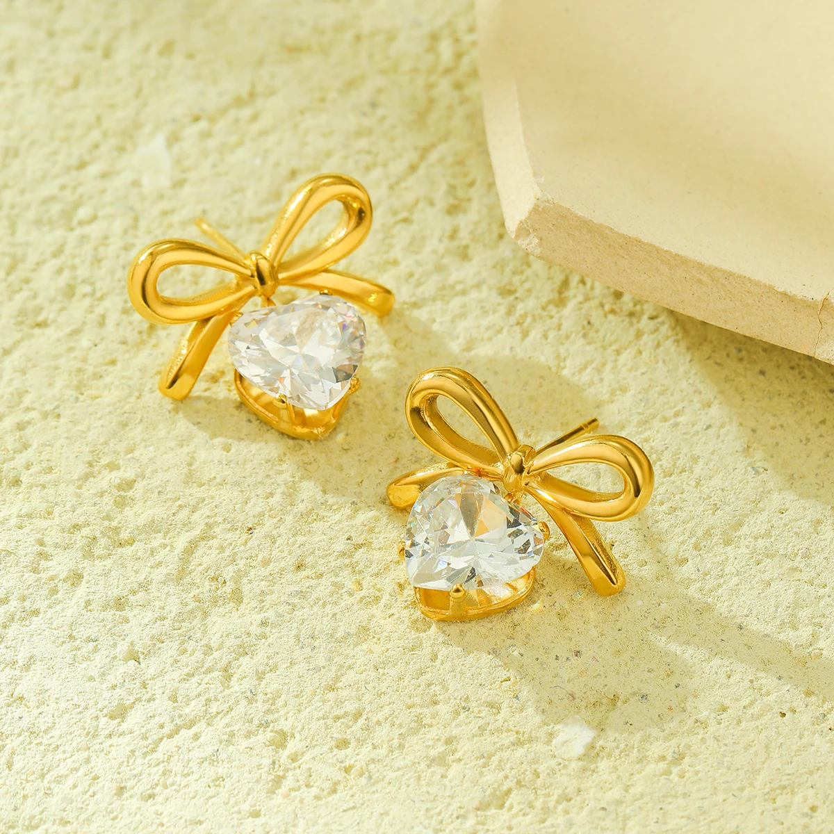 Серьги-подвески женские из нержавеющей стали с цирконом