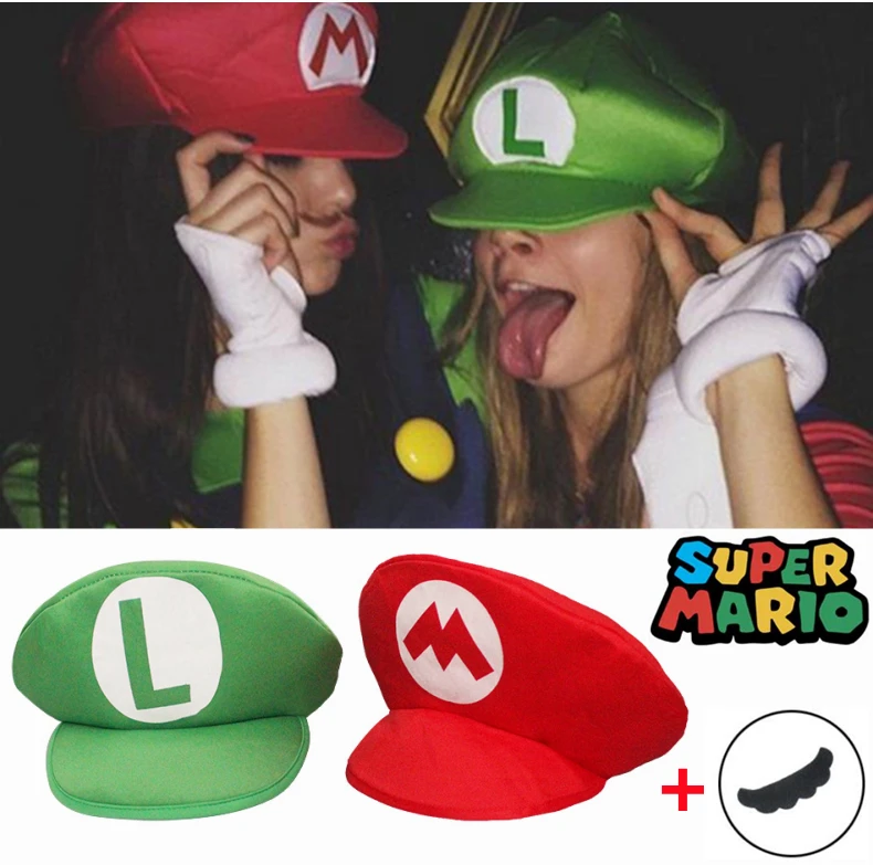 

Game Super Marios Bros Plumber Mario Odyssey Luigi Bors Cosplay Hat Cartoon Halloween Party Cap Christmas Unisex Costume Prop