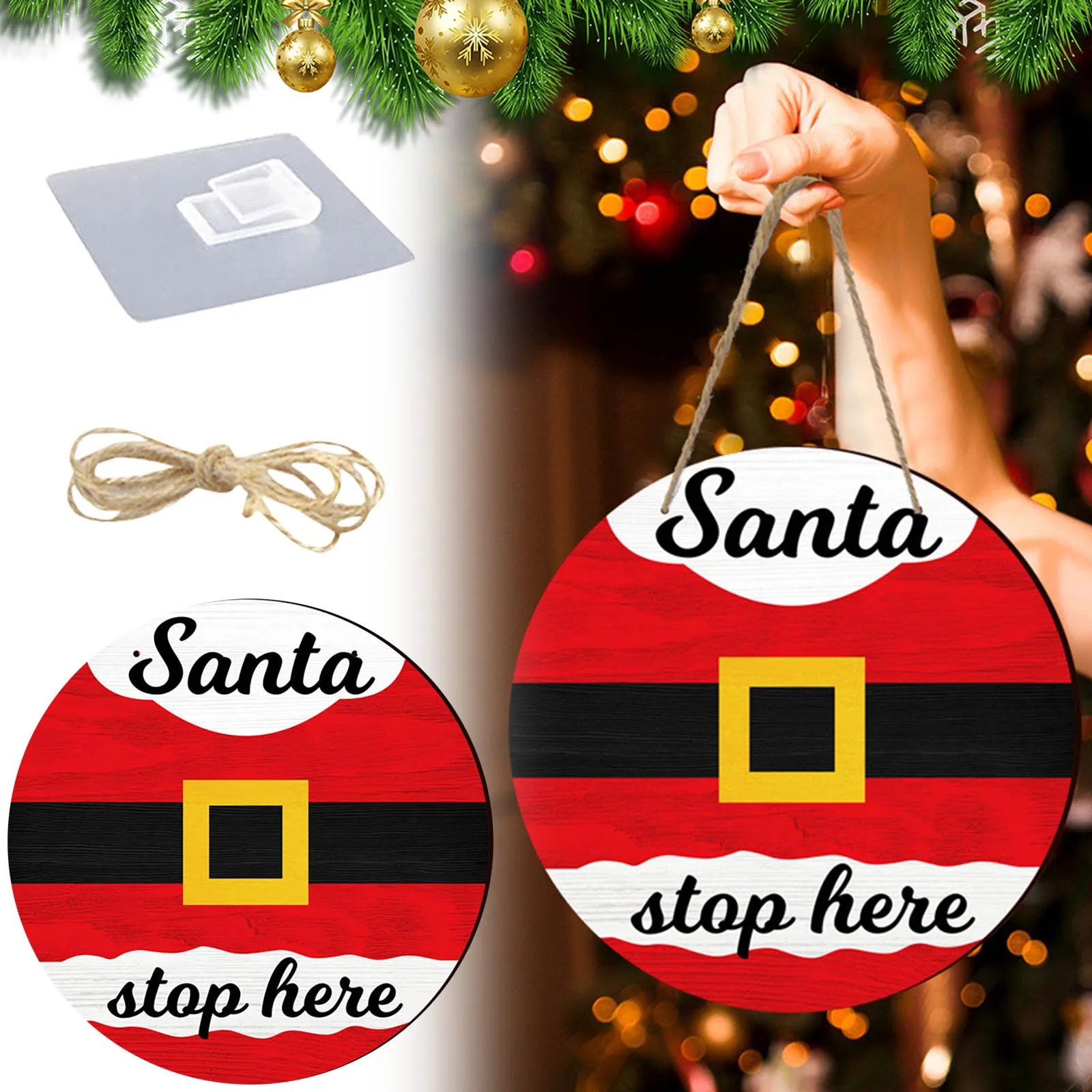 

Home Decor Christmas Wooden Round Signs Wall Plaque For Christmas Tree Ornament 2022new Years Xmas Tree Decoration Navidad Gift