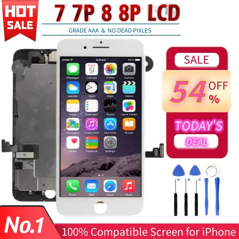 No.1 Full Set LCD Screen For iPhone 7 8 Plus 7P 8P LCD Assembly Complete Touch Digitizer Display Replacement AAA Front Camera