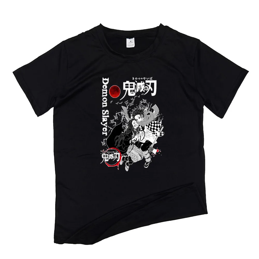 

Demon Slayer Japaness Anime Y2k White Black Women T-shirt 2022 Summer Harajuku 90s Girl Cartoon Tops Tee Lady Student Clothes