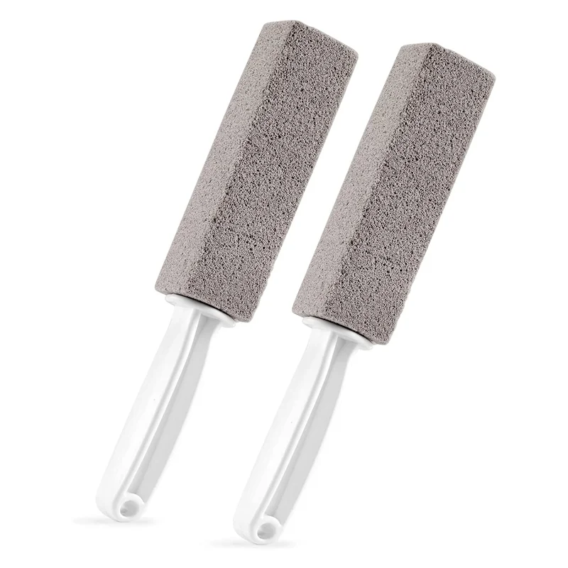 2pcs Pumice Stones for Cleaning Pumice Scouring Pad Grey Pumice Stick Cleaner for Removing Toilet Bowl Ring Bath Household