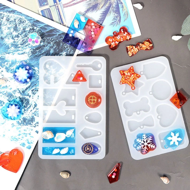 

Jewelry Casting Making DIY Silicone Resin Mold Nacklace Pendant Moulds Props Suitable for DIY Lover Jewelry Mold