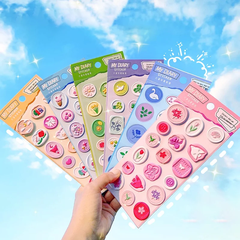 

18pcs Cute Floral Seal Stickers DIY Scrapbooking Planner Decoration Kawaii Envelope Seal Sticker Korean Stationery School Office