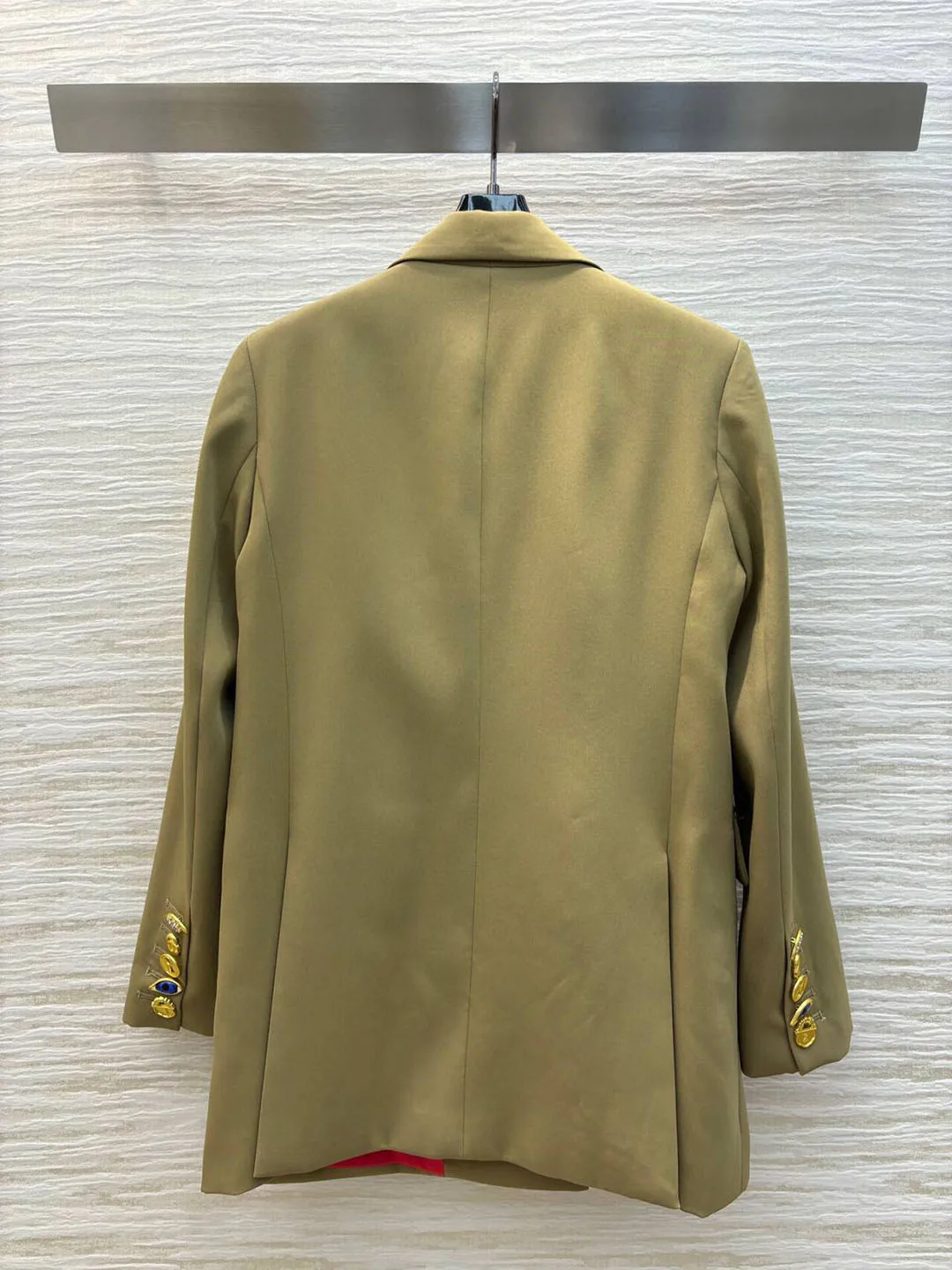 Женский свободный Блейзер повседневный однотонный блейзер с золотыми