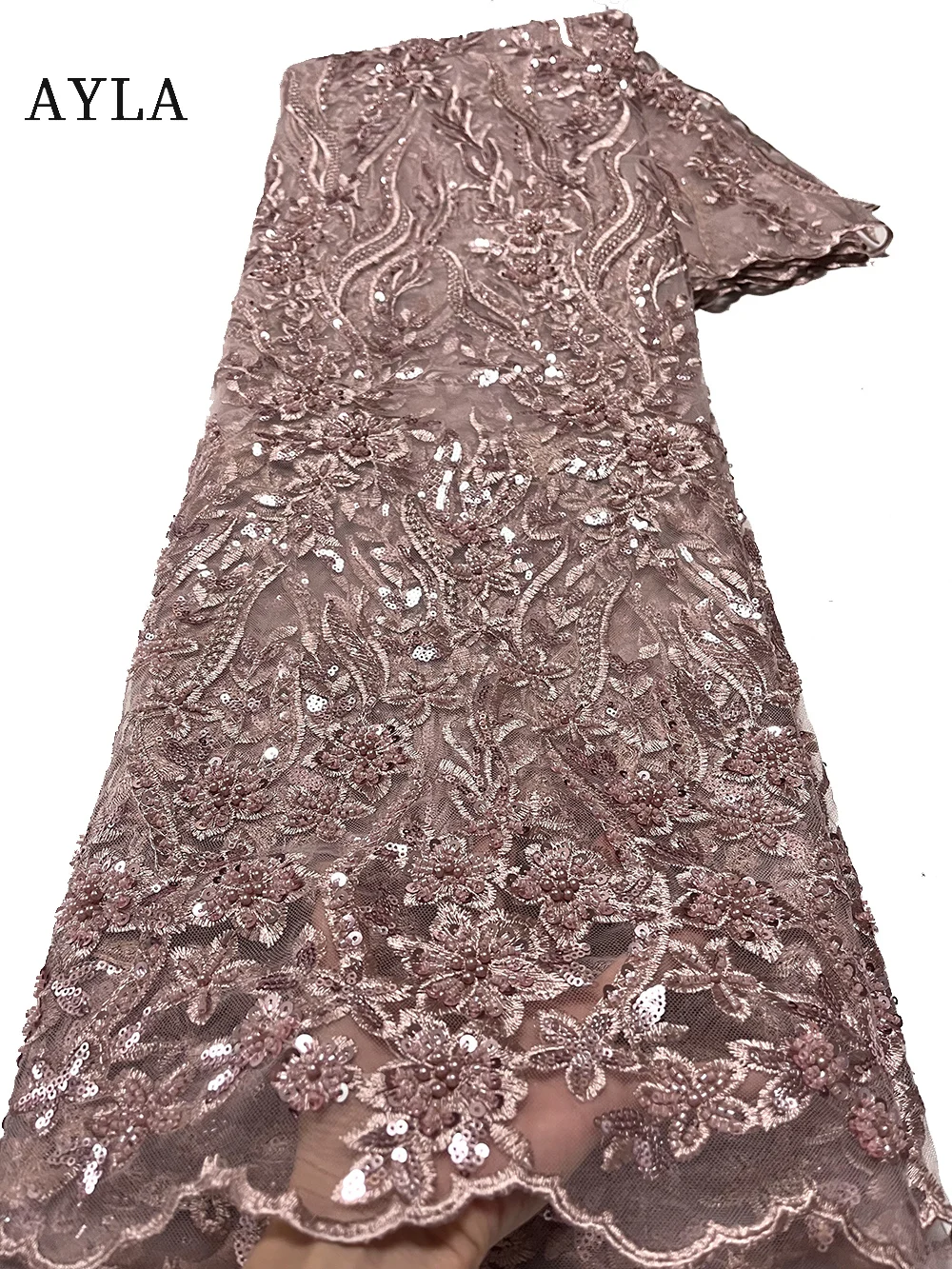 

Современная нигерийская Тяжелая кружевная ткань из бисера Роскошная Королевская Синяя Тюль с вышивкой кружевная ткань для вечернего платья свадебные ткани