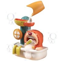 Bubble Baby Bath Toy Toddler Bath Bubble Pool Animal Lion Blowing Waterwheel Water Spray Bathtub Shower Game Bathroom Kids Toys