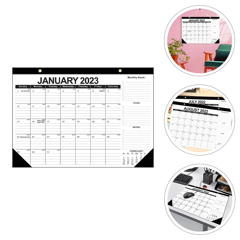

Calendar Wall Monthly Planner Office Daily Hanging 2024 2023 Notingmonth Annual English Academic Desk Decoration Note Taking