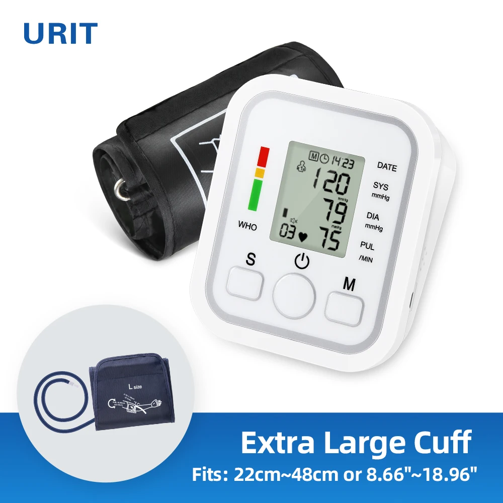 

Home Upper Arm Automatic Blood Pressure Monitor 48cm Extra Large Cuff Digital Portable Pulse Heart Rate MeterTonometer