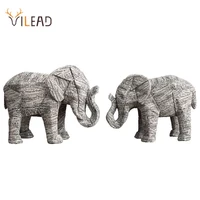 vilead 20cm simple elephant statue ornament nordic creative model home decoration accessories geometric origami animal figurines