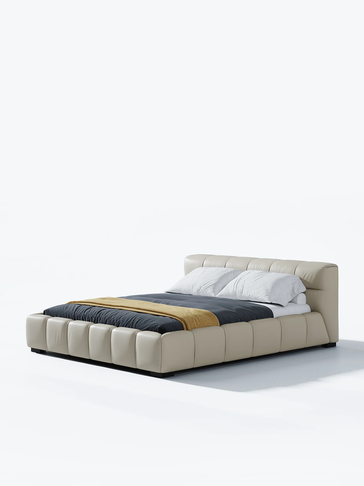 Современный дизайн мебель для главной комнаты спальни деревянная основа кожаная