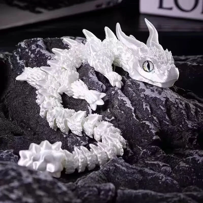 

Волшебный дракон с 3D принтом, подвижный шарнир, игрушка-непоседа, вращающийся шарнирный офисный настольный орнамент, игрушка для взрослых и детей, поделки, подарок 22 см