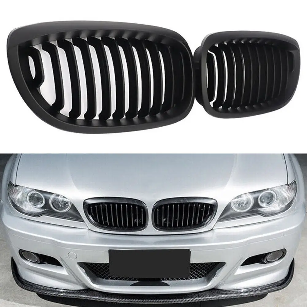 

1 Pair Auto Grille Front Bumper Grille Protector 51137064317 Compatible For 3 Series E46 2 Doors 2002-04