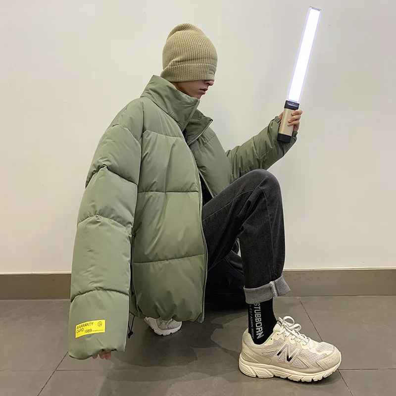 Parkas Men Down Jacket Thick Warm 2022 Winter Mens Casual Solid Parka Cotton-Padded Coats Windproof Slim Zipper Outwear Overcoat