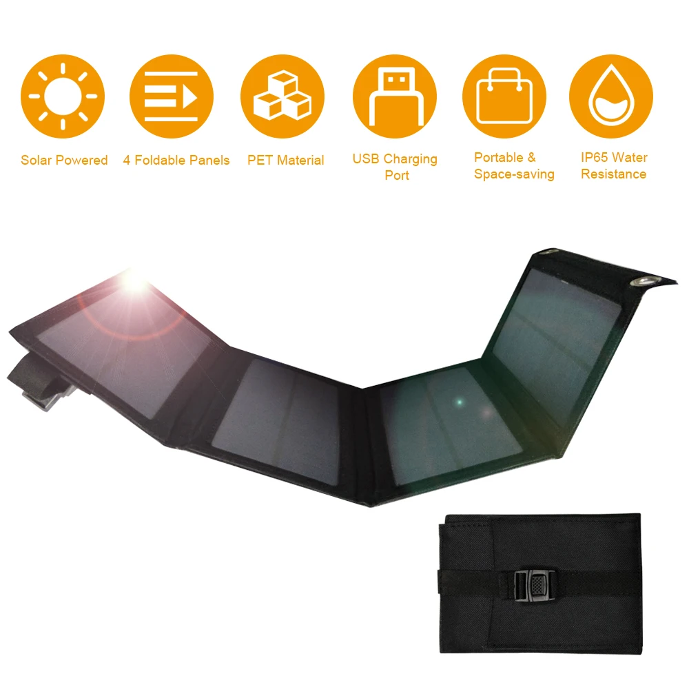 Солнечное Зарядное Устройство Usb 20 Вт Складной Внешний Аккумулятор С P-панелью И 4