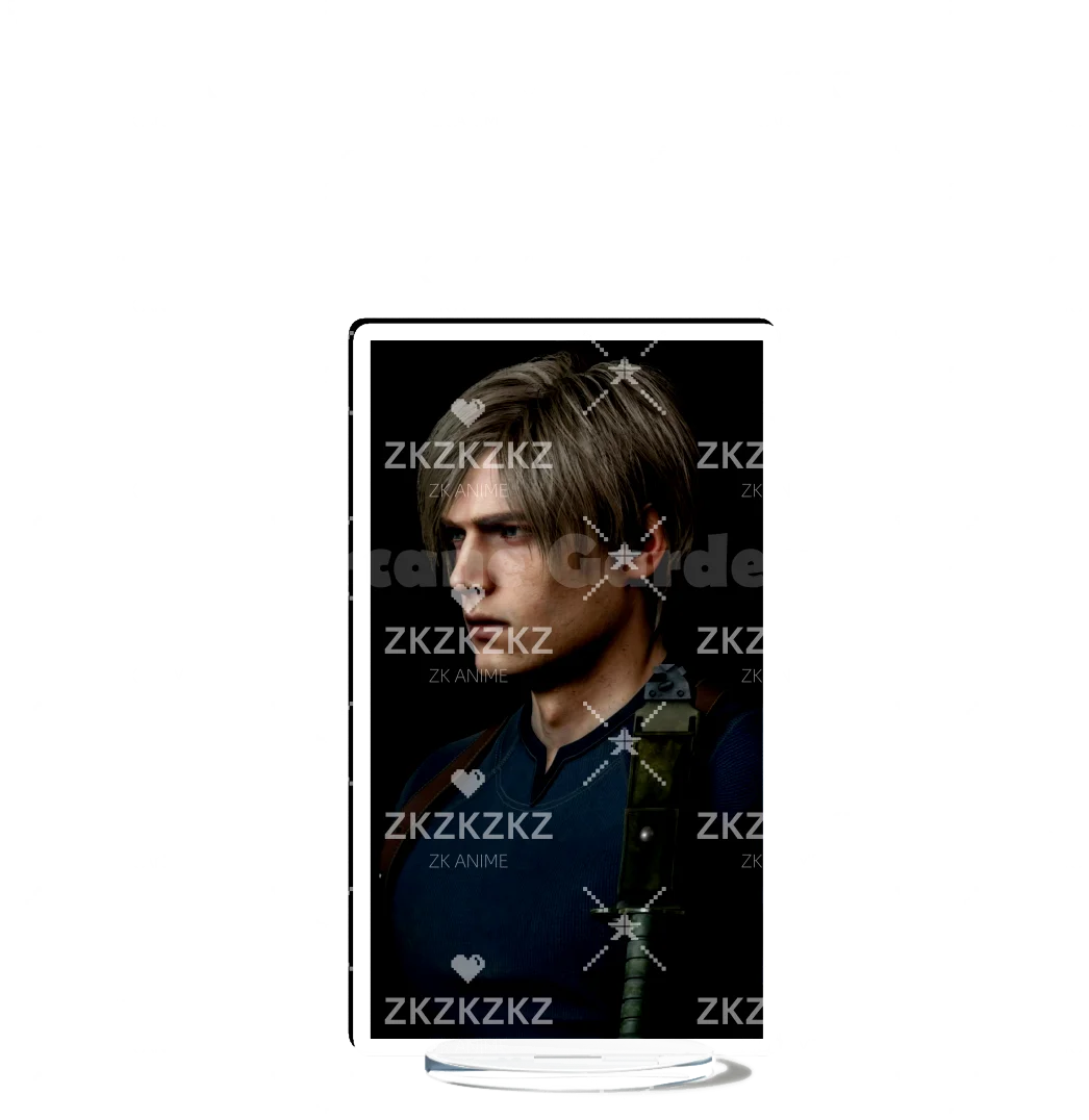 Фото Настольная акриловая фигурка-подставка с персонажем игры Resident Evil Леоном С. Кеннеди, классический дизайн, для декора стола №3