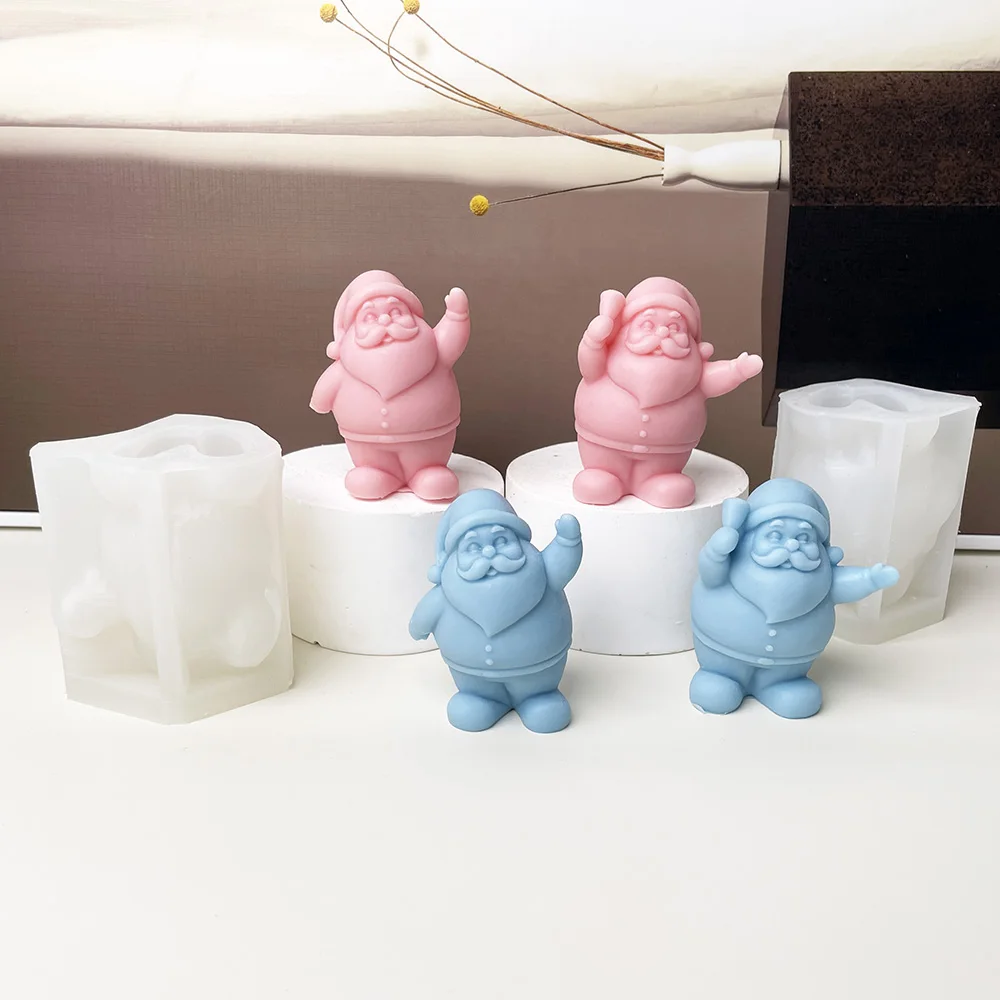 Санта-Клаус свеча силиконовая форма для ручной работы 3D рождественские подарки