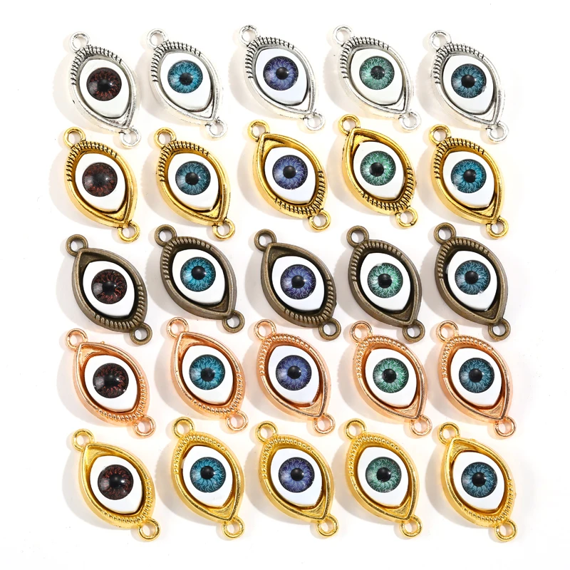 5 шт. разноцветные 3D подвески от сглаза разъем с двумя отверстиями счастливые