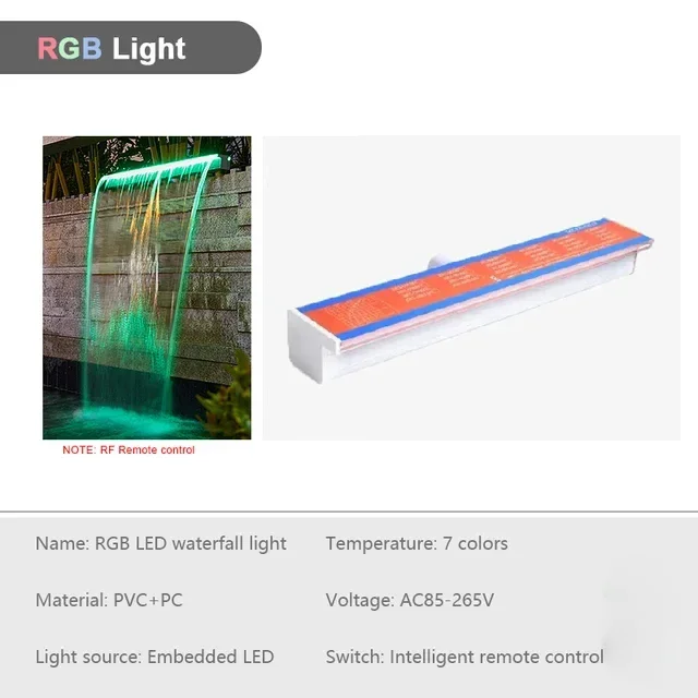 

Подводный светодиодный водопад 30/60/90/120 см