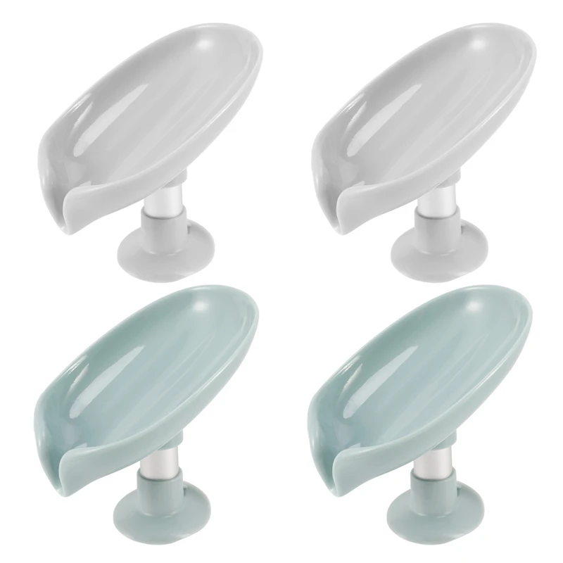 

4 шт. самосливающийся держатель для мыла в форме листа, сушилка для мыла, экономичная мыльница, подходит для душа, ванной комнаты, кухни