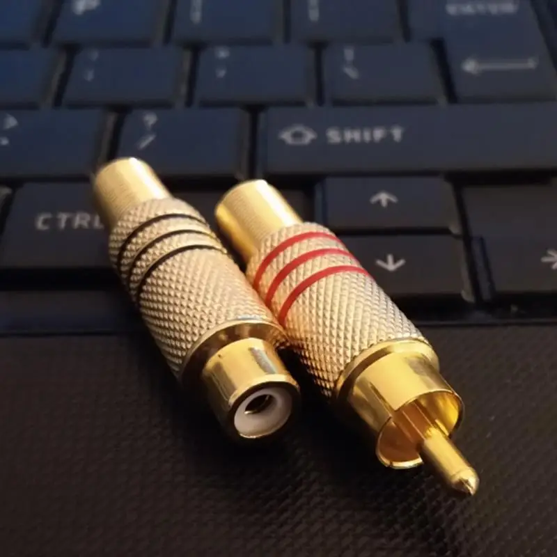Gold plated RCA Male female Connector socket plug Connectors adapter solder type for Audio Cable Plug Adapter Video CCTV camera