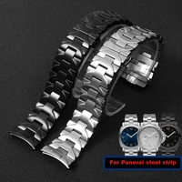 solid fine steel watch band for panerai pam441 111 pam01316mens steel band arc mouth watch strap 22mm 24mm