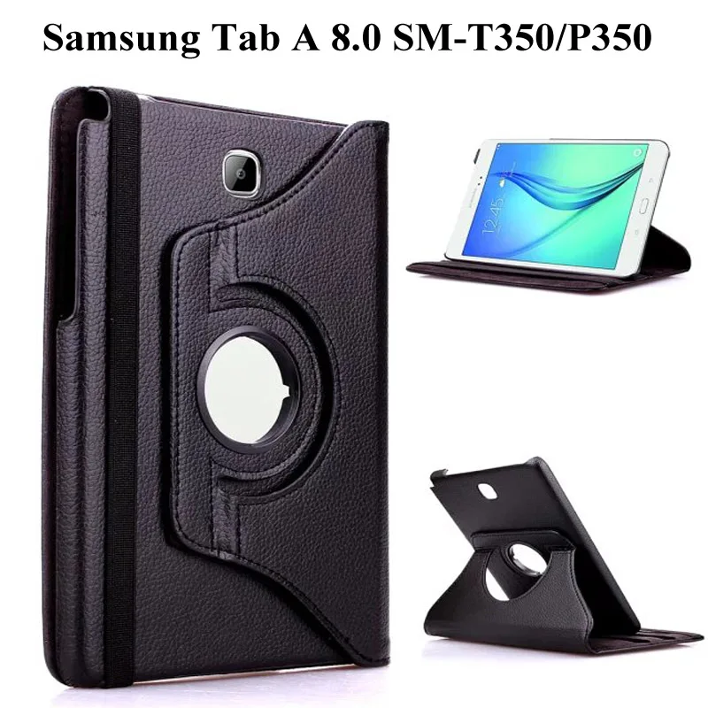 

360 Rotating Stand PU Leather Case For Samsung Galaxy Tab A 8.0 inch T350 T351 T355 P350 SM-T350 SM-P350 Tablet Case +Film+pen