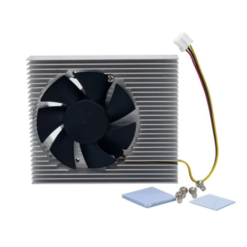 

Прочный радиатор с вентилятором для Banana Pi R3 Board Cooler Cooling Kit Алюминиевый радиатор Теплопроводящая прокладка