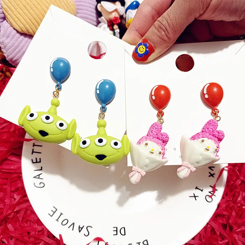 

Kawaii Sanrio Earrings Mymelody Cartoon Cute Creative Earrings Anime Fashion Niche Jewelry Girls Birthday Gifts