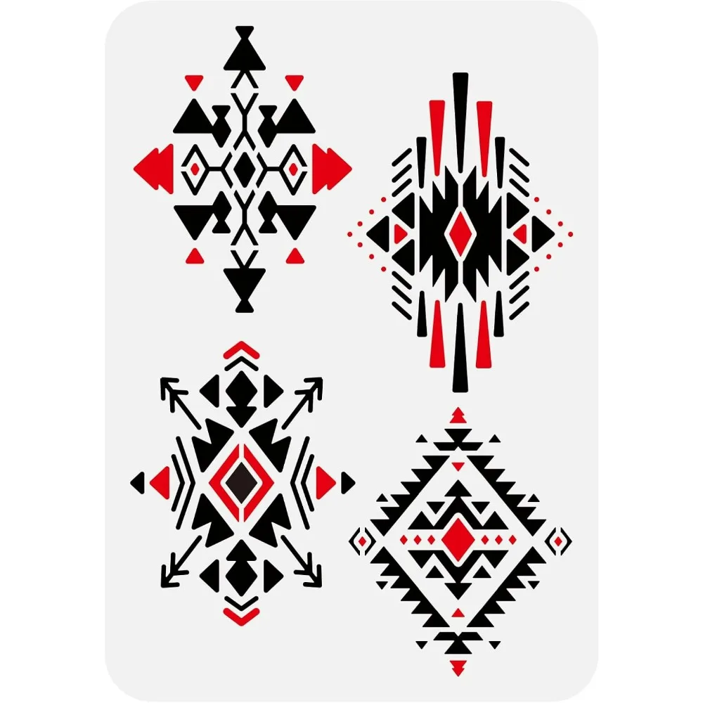 Ацтекский треугольный трафарет для рисования 8 3x11 7 дюйма большие этнические