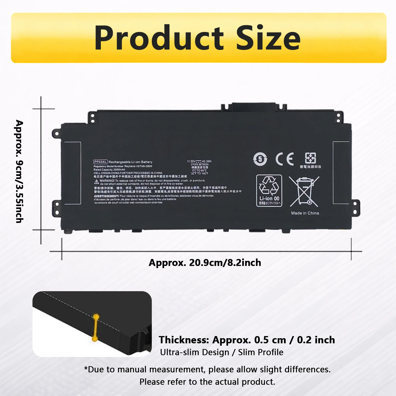 Фото Аккумулятор PowerHub PP03XL PV03XL для ноутбуков HP Pavilion x360 13-BB 14-DV 14-DW 14M-DW 14-DK 14 Series HSTNN-LB8S DB9X OB1P №4