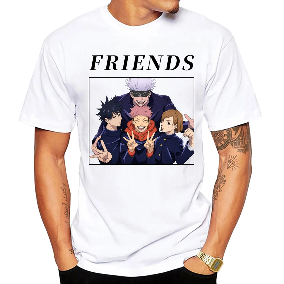 

Men T-Shirt Gojo Team Jujutsu Kaisen My Besto Friends Todo Aoi Novelty Tee Shirt Japanese Anime T Shirts O Neck Clothing