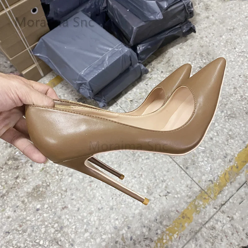 Black Naked High Heels Women Pumps Fashion Stiletto Heel Leather Shoes Office Lady Party Wedding Shoes Ladies Spring Autumn Shoe