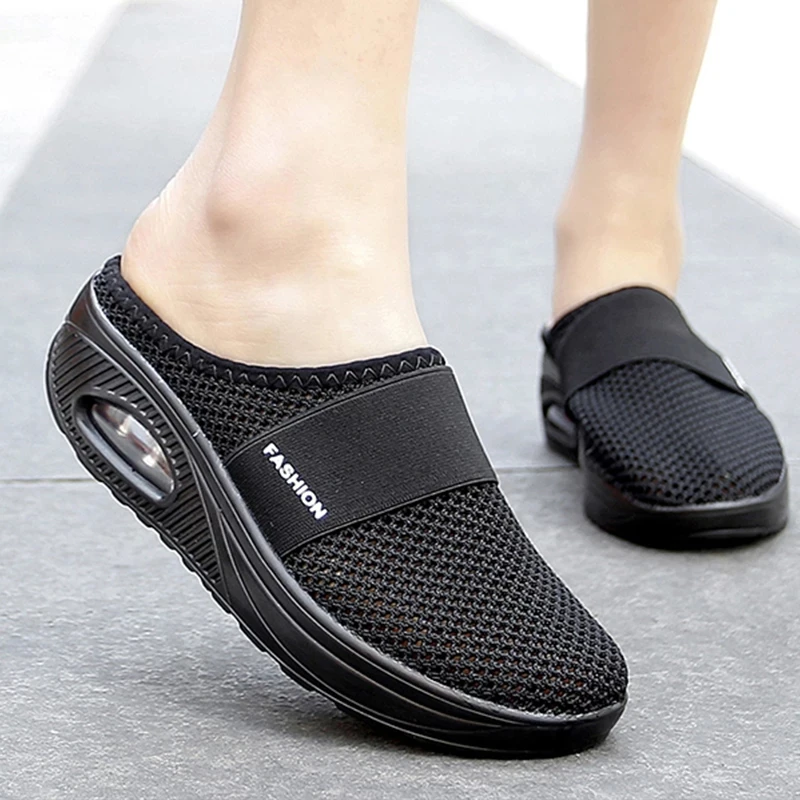 

2023 Women's Sandals Fashion Women's Slippers Wedge Platform Shoes Sandals Women's Slippers Breathable Mesh Light Women's Shoes