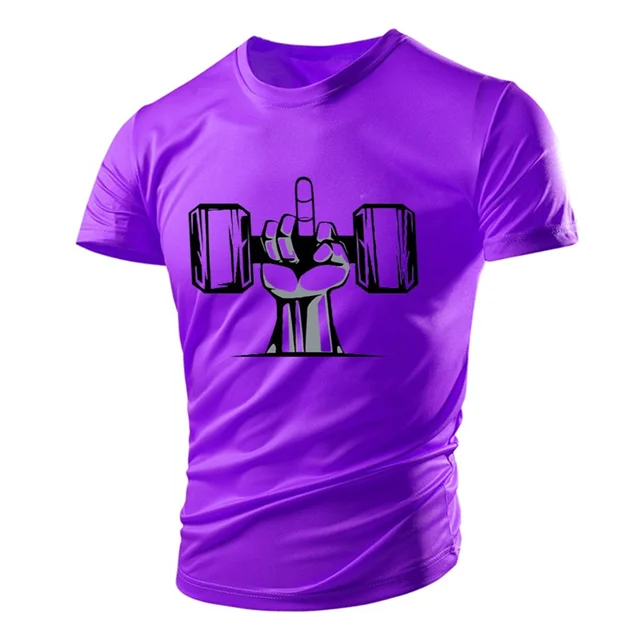 Men's Fitness T-shirt Sports Fashion Short Sleeve Shirt Tight Breathable Running Shirt Street Clothing Hip-hop Men's Clothing 1