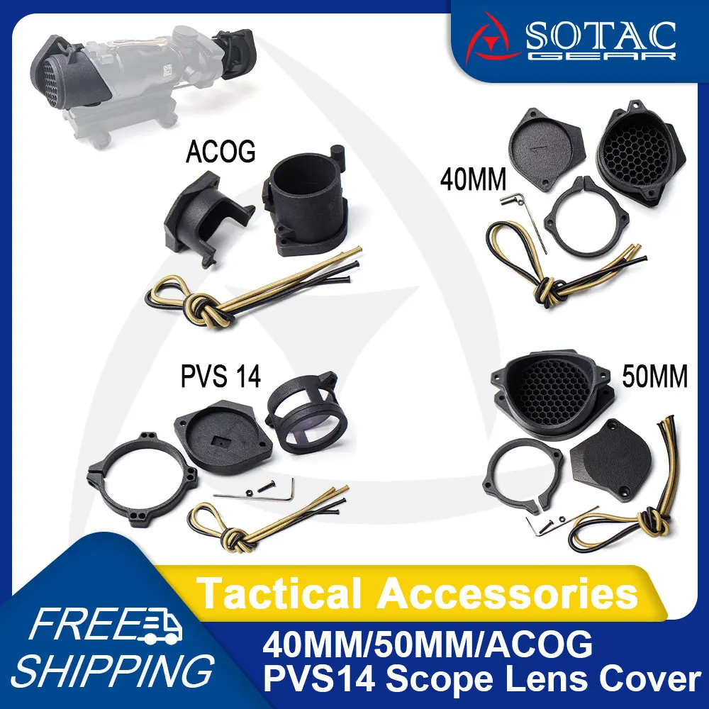 SOTAC 3D Printl Scope Защитная крышка объектива для ACOG PVS14 50/40 мм калибра с красной точкой