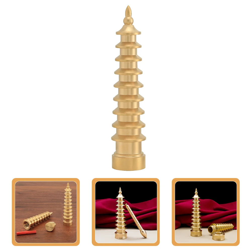 

Pagoda Brass Ornaments Tower Chinese Model Decoration Statue Dead The Day Miniature Tempel Sculpture Figurine Zen Garden